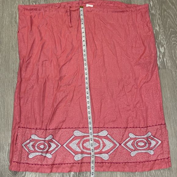 Pink and white boho set with draw string skirt - Picture 4 of 5